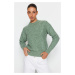 Trendyol mátový měkký texturovaný pletený svetr s kulatým výstřihem