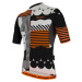 SANTINI Cyklistický dres s krátkým rukávem - DELTA OPTIC - bílá/oranžová/černá