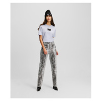 Kalhoty karl lagerfeld jeans klj faux leather pant black snake