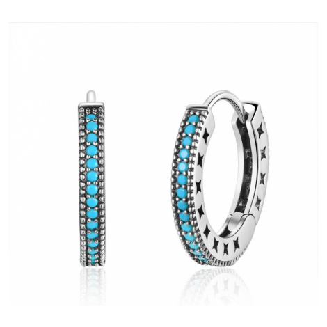 Linda's Jewelry Stříbrné náušnice Kruhy Blue Elegance IN073