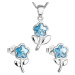 Evolution Group Sada šperků s krystaly Swarovski náušnice,řetízek a přívěsek modrá kytička 39172