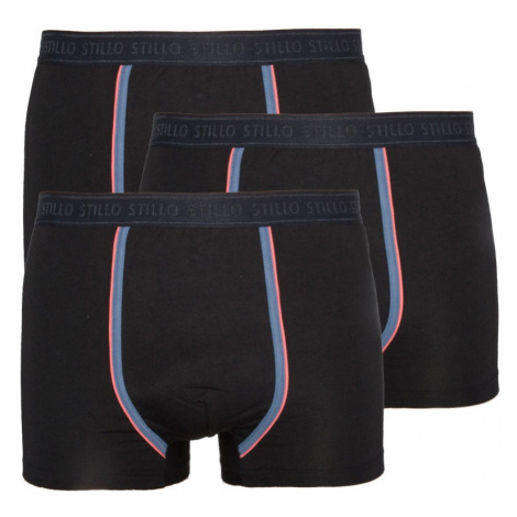 3PACK pánské boxerky Stillo černé s šedým pruhem (STP-0161616)