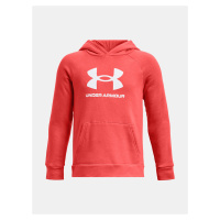 Červená dětská mikina s kapucí Under Armour UA Rival Fleece BL Hoodie