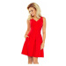 Dámské společenské šaty bez rukávů široká sukně s kapsami červené - Červená - Numoco