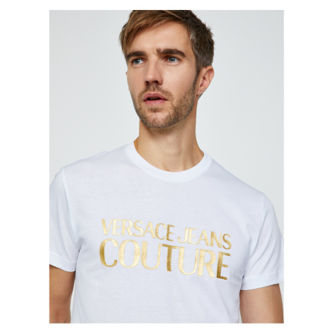 Bílé pánské tričko s potiskem Versace Jeans Couture S Logo Foil | Modio.cz