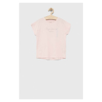 Dětské bavlněné tričko Pepe Jeans Nuria růžová barva