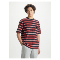 Levi's Černé pánské pruhované tričko Levi's® Stay Loose Graphic PKT T Stri - Pánské