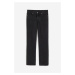 H & M - Straight Low Jeans - černá