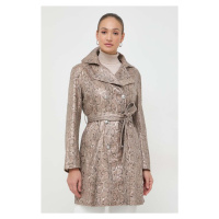 Kabát Guess MILA dámský, béžová barva, přechodný, dvouřadový, W4RL31 WFZU0
