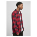 Pánská košile // Urban Classics Oversized Checked Grunge Shirt black/red