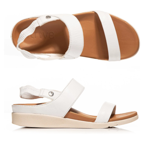 QVC STRIVE "ISLA" kožené sandály Barva: Bílá