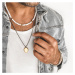 Manoki Pánský korálkový náhrdelník Alessio - bílý howlit WA698W Bílá/čirá 50 cm