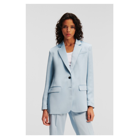 Blejzr karl lagerfeld fluid satin tailored blazer cashmere blue