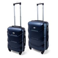 Rogal Tmavě modrá sada 2 luxusních skořepinových kufrů 