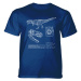 Pánské batikované triko The Mountain - T-REX BLUEPRINT - modré