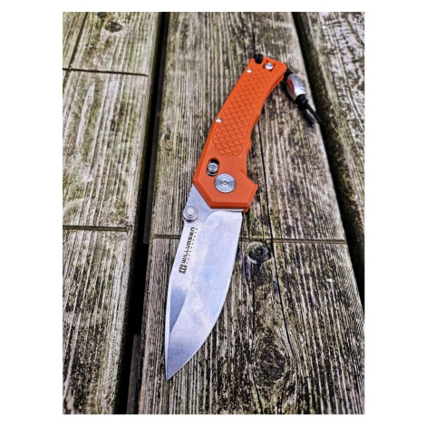 Zavírací nůž Zero 7 Willumsen® – Šedá čepel - Stone Wash, Oranžová