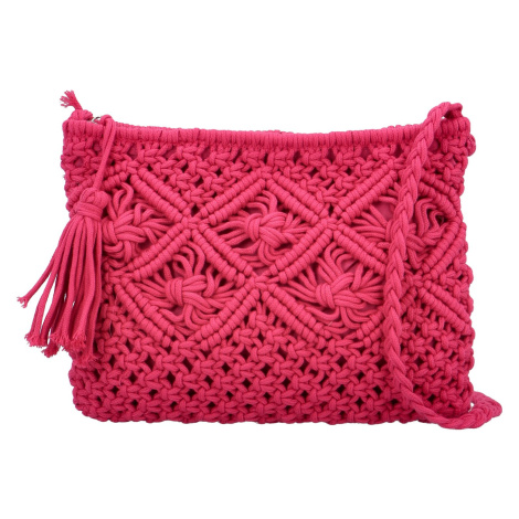 Módní dámská pletená crossbody kabelka Afrodita, fuchsiová MaxFly