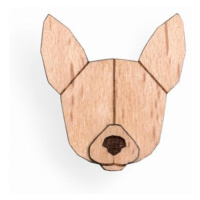 Dřevěná brož ve tvaru psa Chihuahua Brooch