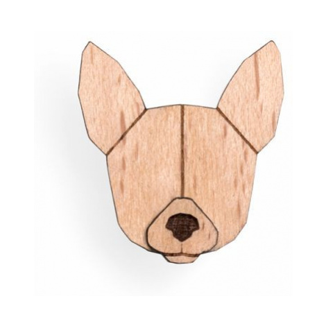 Dřevěná brož ve tvaru psa Chihuahua Brooch BeWooden