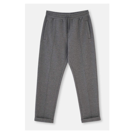 Dagi Anthracite Melange Rib Detailed Sweatpants