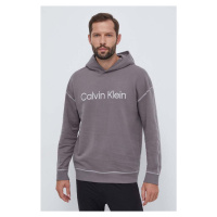 Bavlněná mikina Calvin Klein Underwear šedá barva, s kapucí, s aplikací