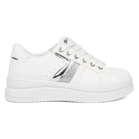 Exkluzívní tenisky dámské bílé na platformě