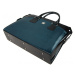 PUNCE LC-01 modrá petrolejová dámská kabelka pro notebook do 15.6 palce