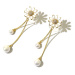 Éternelle Náušnice s perlou Nathalie - květina E1251/TM Zlatá