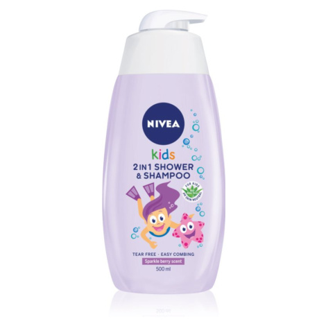 Nivea Kids Girl sprchový gel a šampon pro dívky 500 ml