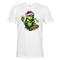 Pánské triko Grinch na skateboardu - skvělé vánoční triko