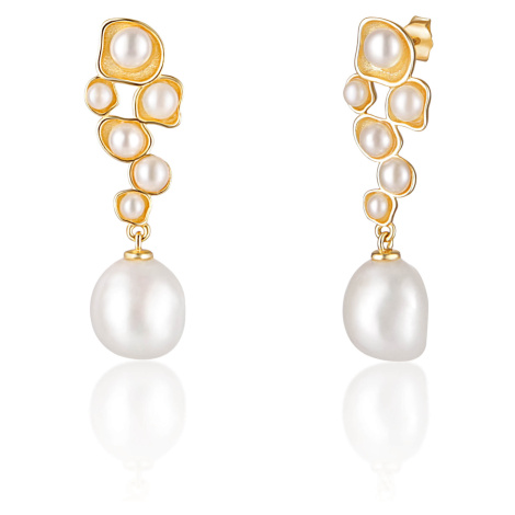 JwL Luxury Pearls Pozlacené perlové náušnice JL0655