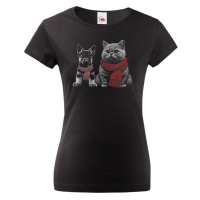 Roztomilé dámské tričko s potiskem pejska a kočky - skvělé dětské tričko