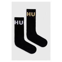 Ponožky HUGO 2-pack pánské, černá barva, 50510810