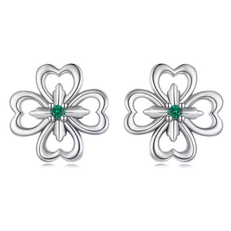 GRACE Silver Jewellery Stříbrné náušnice s motivem čtyřlístku - stříbro 925/1000 E-SCE1867/315 S