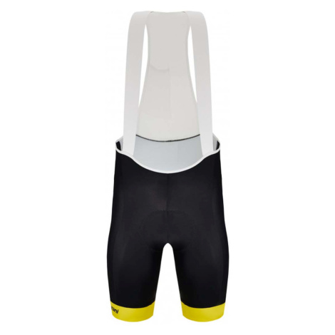 SANTINI Cyklistické kalhoty krátké s laclem - TOUR DE FRANCE 2022 - žlutá/černá