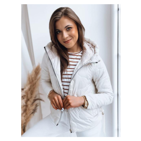 Bílá prošívaná bunda s kapucí ve výprodeji DStreet