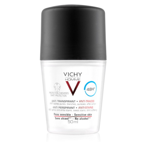 Vichy Homme Deodorant antiperspirant proti bílým a žlutým skvrnám 48h 50 ml