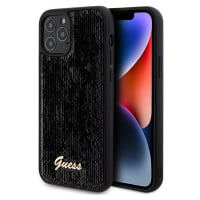 Guess Sequin Script Logo Zadní Kryt pro iPhone 12/12 Pro Black