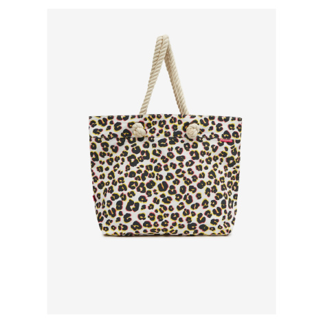 Krémová vzorovaná plážová taška Brakeburn Leopard Spot Beach Bag