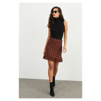 Cool & Sexy Women's Camel-Black Mini Skirt NH502