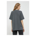 Bavlněné tričko Abercrombie & Fitch šedá barva