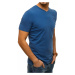 Pánské jednobarevné tričko chrpově modré Dstreet