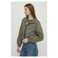Bunda Pepe Jeans SABRINE dámská, zelená barva, přechodná, PL402321