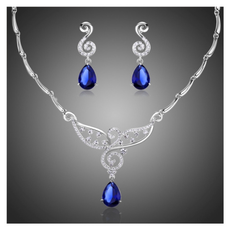 Victoria Filippi Souprava náhrdelníku a náušnic Swarovski Elements Brembilla SET0252 Tmavě modrá