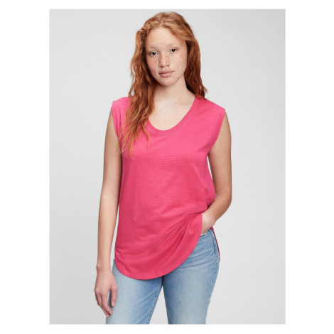 Růžové dámské tričko muscle tunic GAP