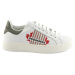 Tenisky dsquared logo & maple leaf leather sneakers low lace up bílá