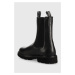 Kožené kotníkové boty Karl Lagerfeld Troupe Mens pánské, černá barva