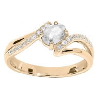 Troli Krásný pozlacený prsten s krystalem PO/SR09000D