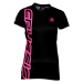 Dámské triko s krátkým rukávem CRUSSIS černo-fluo růžová černo-růžová