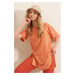 Bigdart 4123 Oversized Slit T-Shirt - Salmon